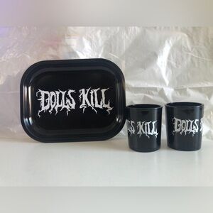 NWT UNRELEASED Dolls Kill Ceramic Tray & matching Shot Glass Bundle